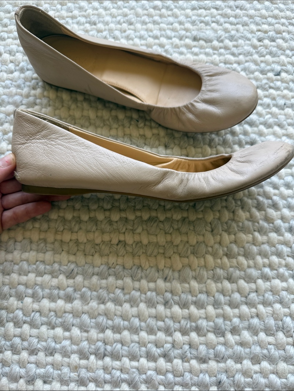 J. Crew Leather Ballet Flats in Neutral cream - Picture 2 of 5